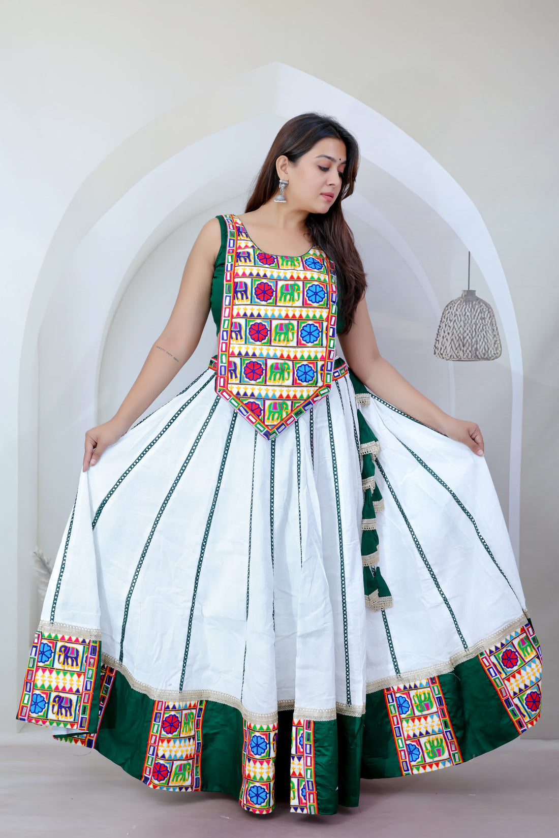 Aaryanya Sibori Embroidered Soft Cotton Chaniyacholi