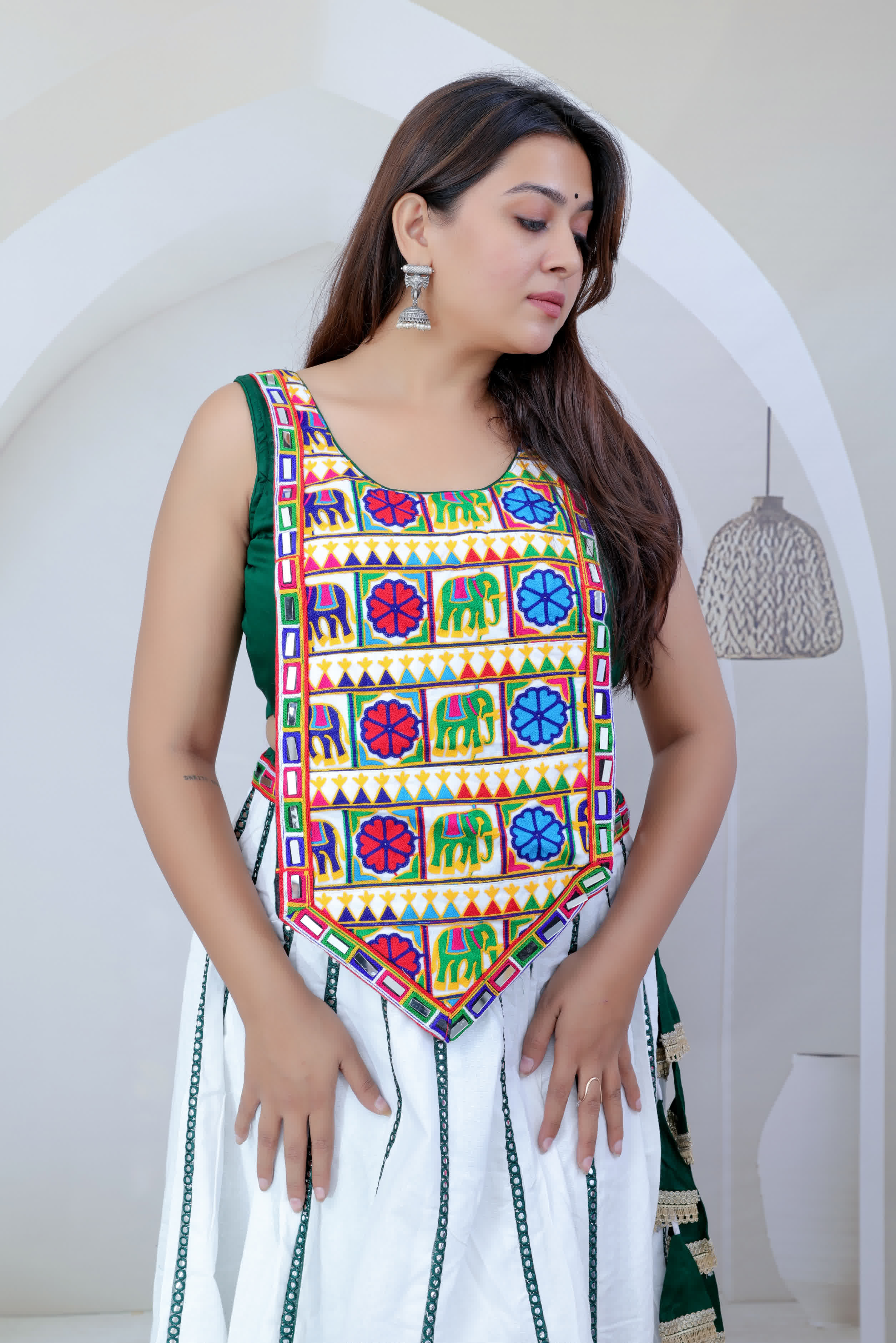 Aaryanya Sibori Embroidered Soft Cotton Chaniyacholi