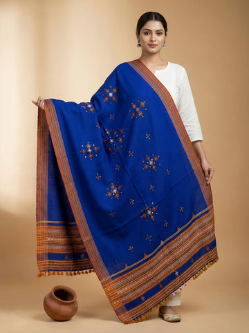 Purple Chomakh Handwoven Bhujodi Woolen Shawl