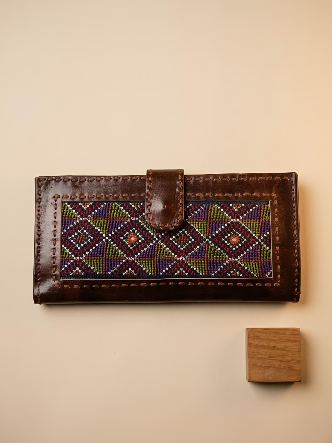 Jat Kutchh Work Handcrafted Leather Wallet
