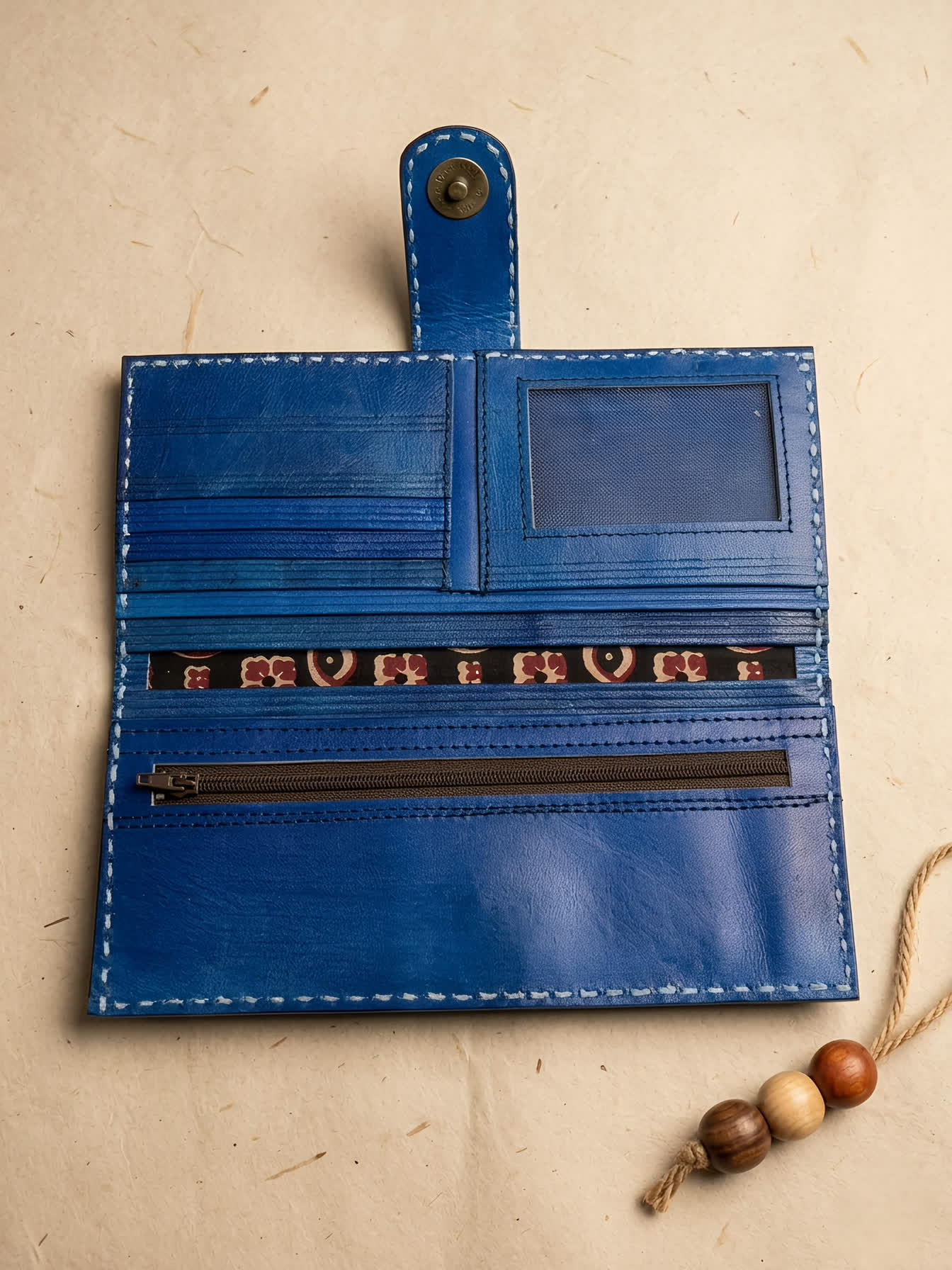 Blue Punching Handcrafted Leather Wallet