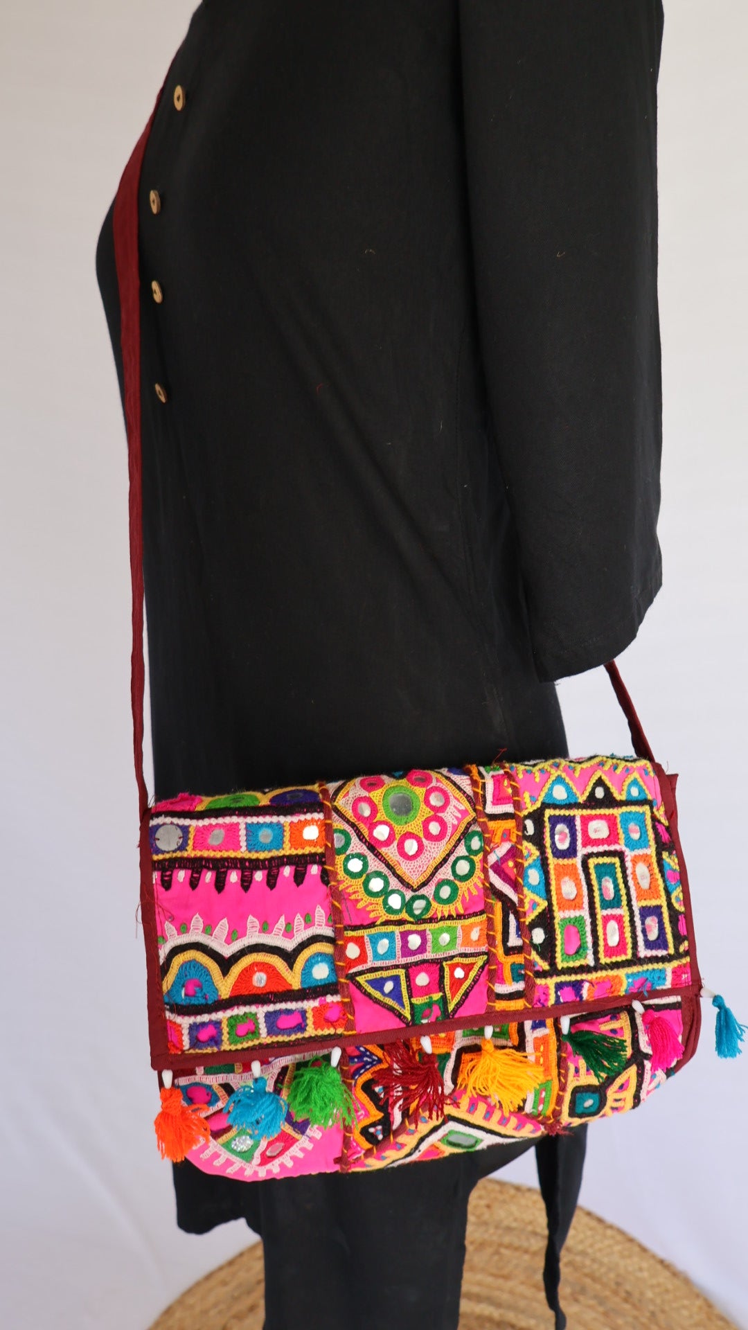 Antique Handwork Kutchhi Capsule Sling Bag