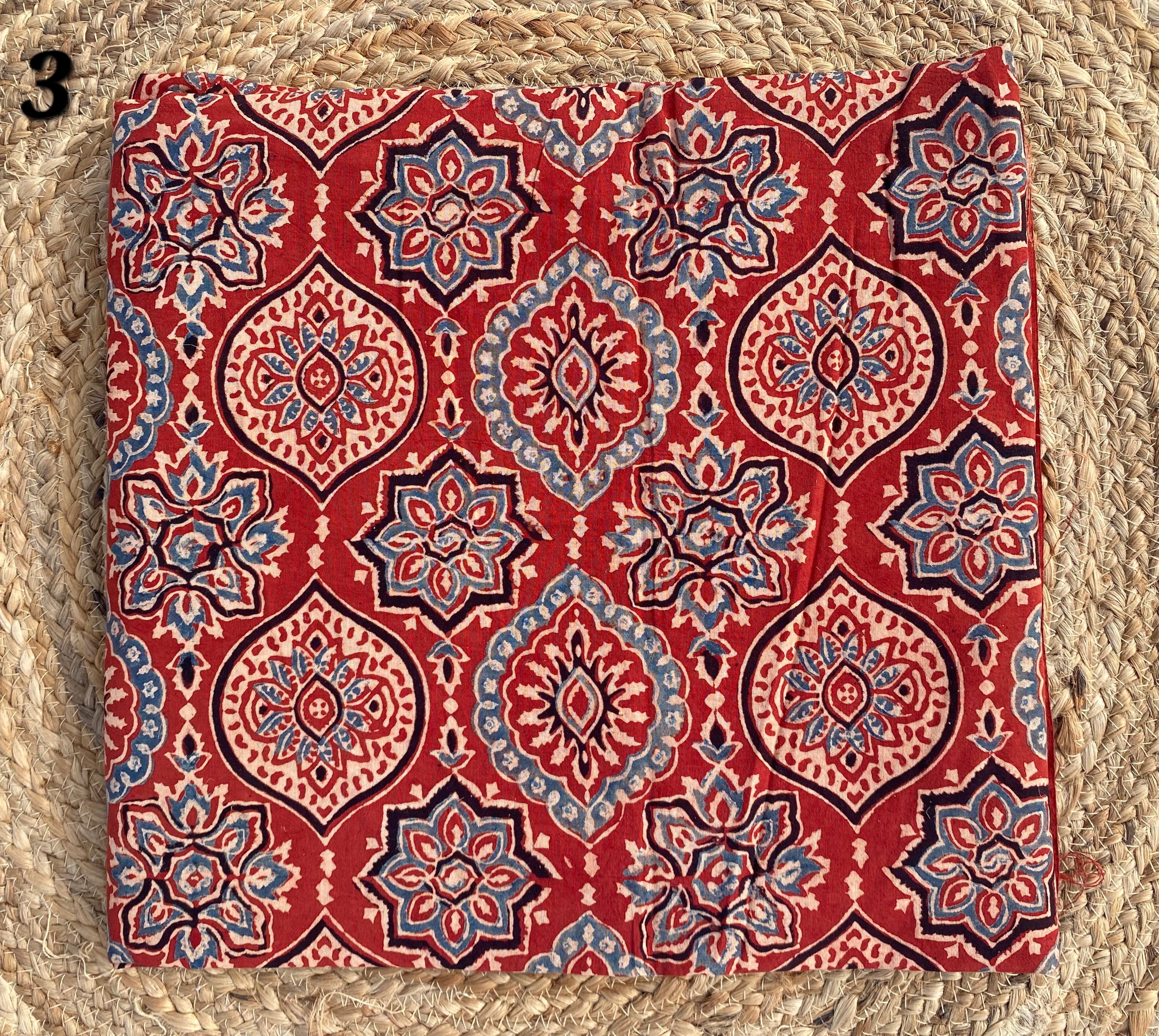 Ajarakh Cotton Natural Dyed Fabric(Price Per Meter)