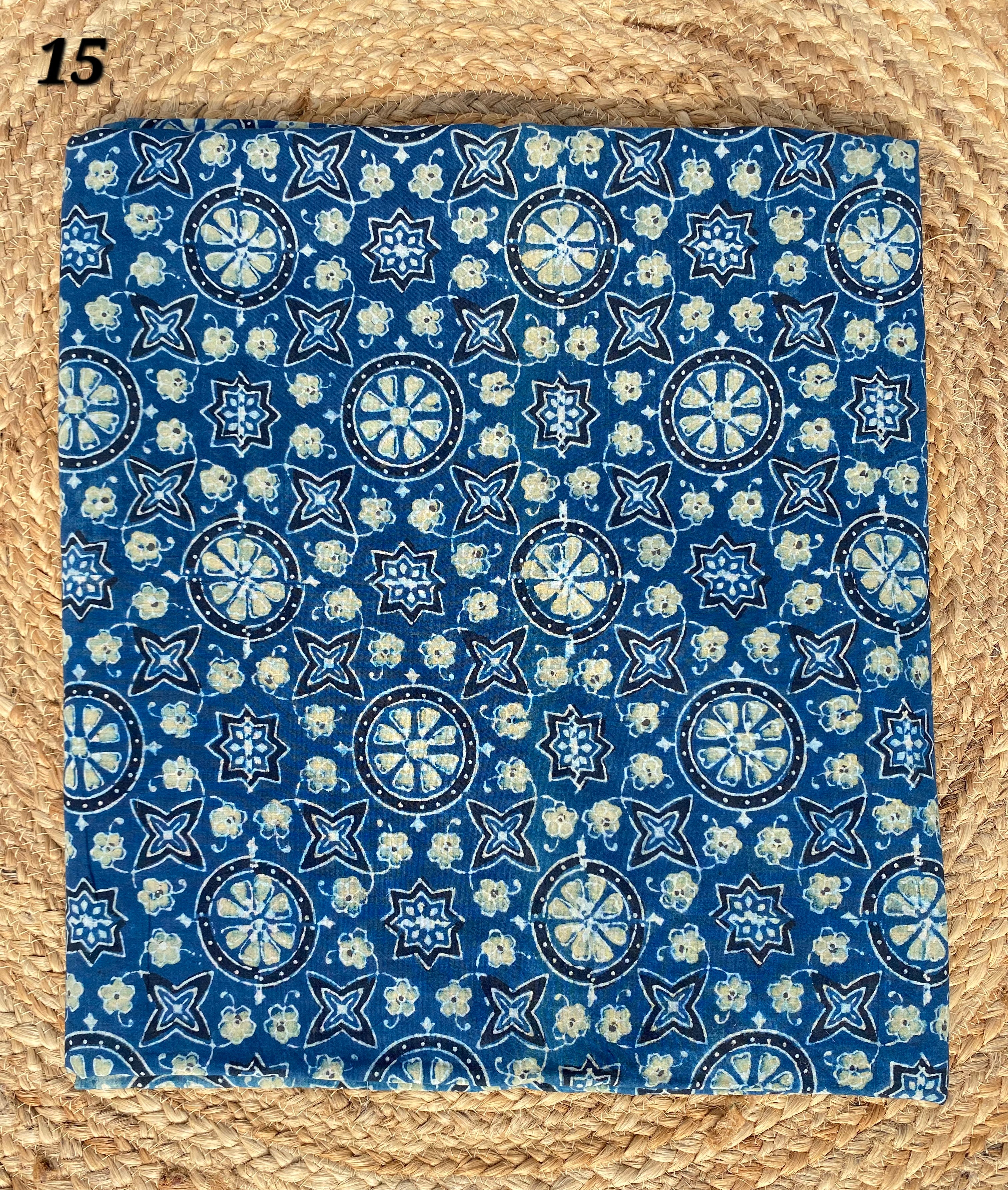 Ajarakh Cotton Natural Dyed Fabric(Price Per Meter)
