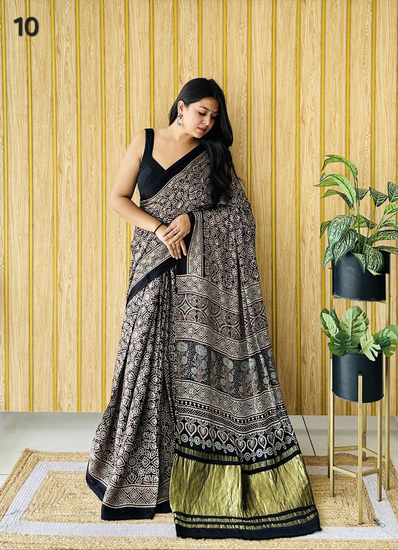 Ajarakh Tissue Modal Saree RAKHIYO