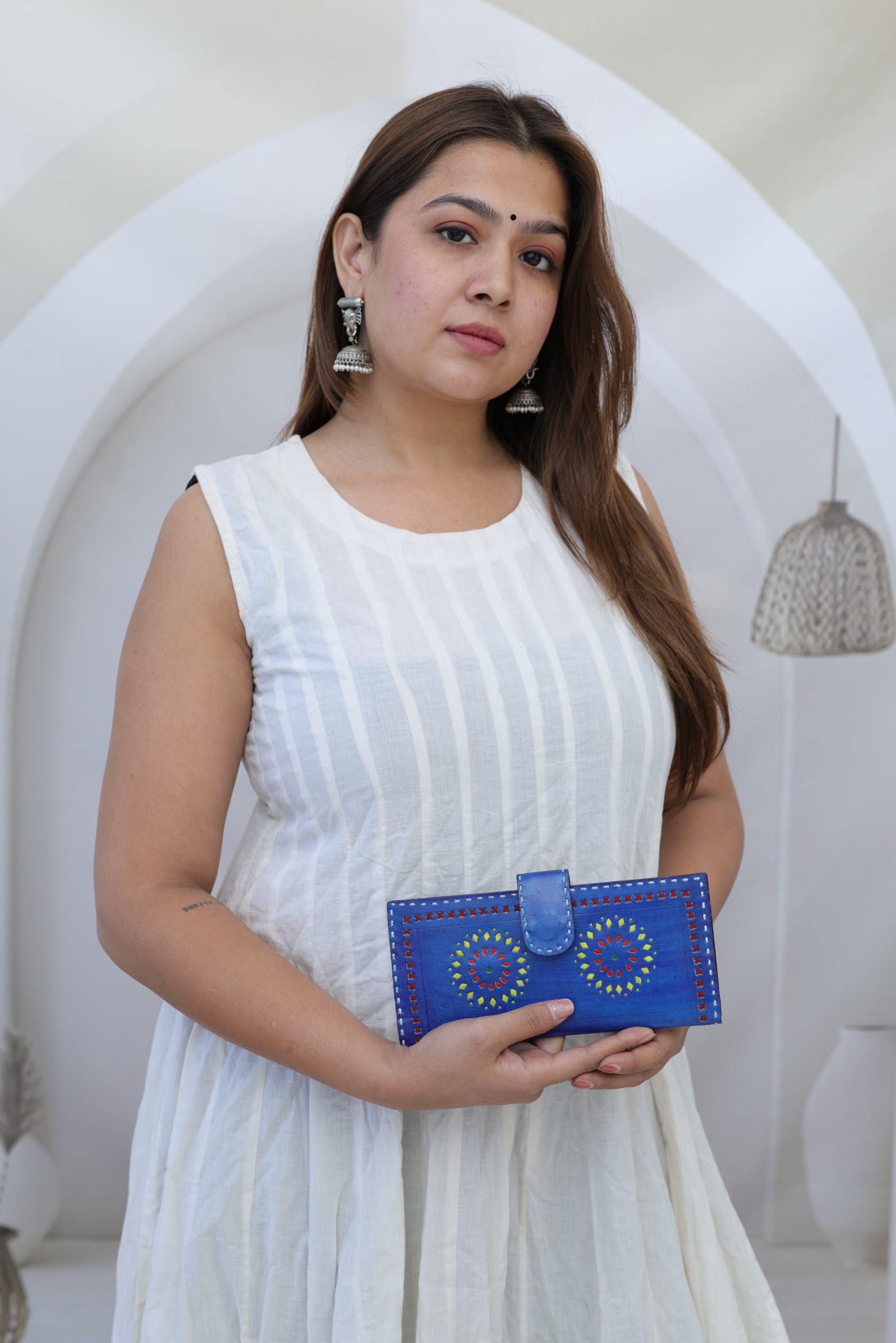 Blue Punching Handcrafted Leather Wallet