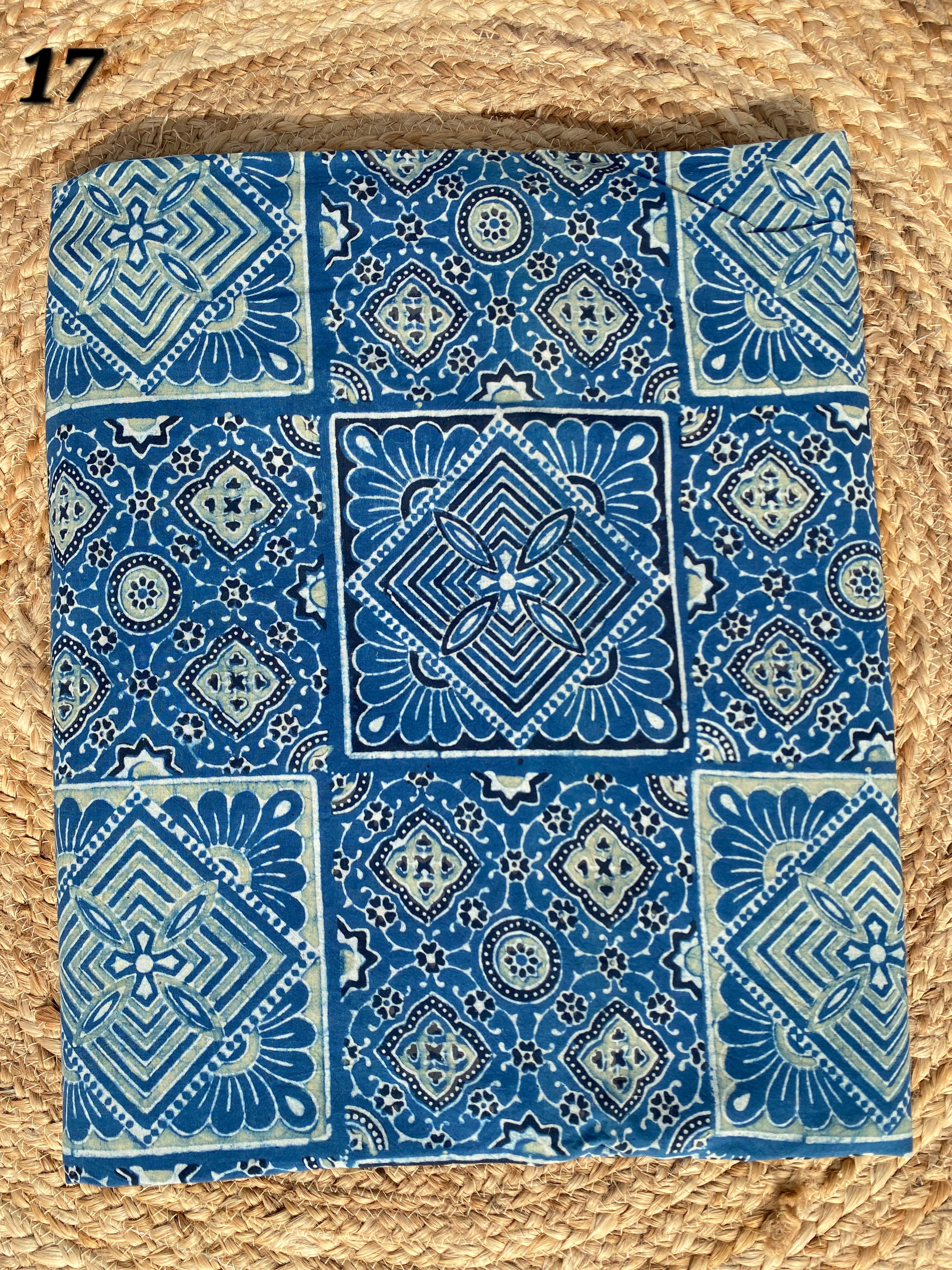 Ajarakh Cotton Natural Dyed Fabric(Price Per Meter)