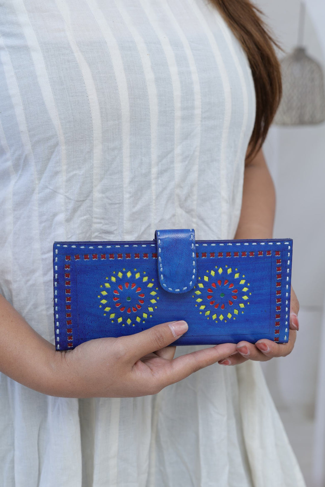 Blue Punching Handcrafted Leather Wallet
