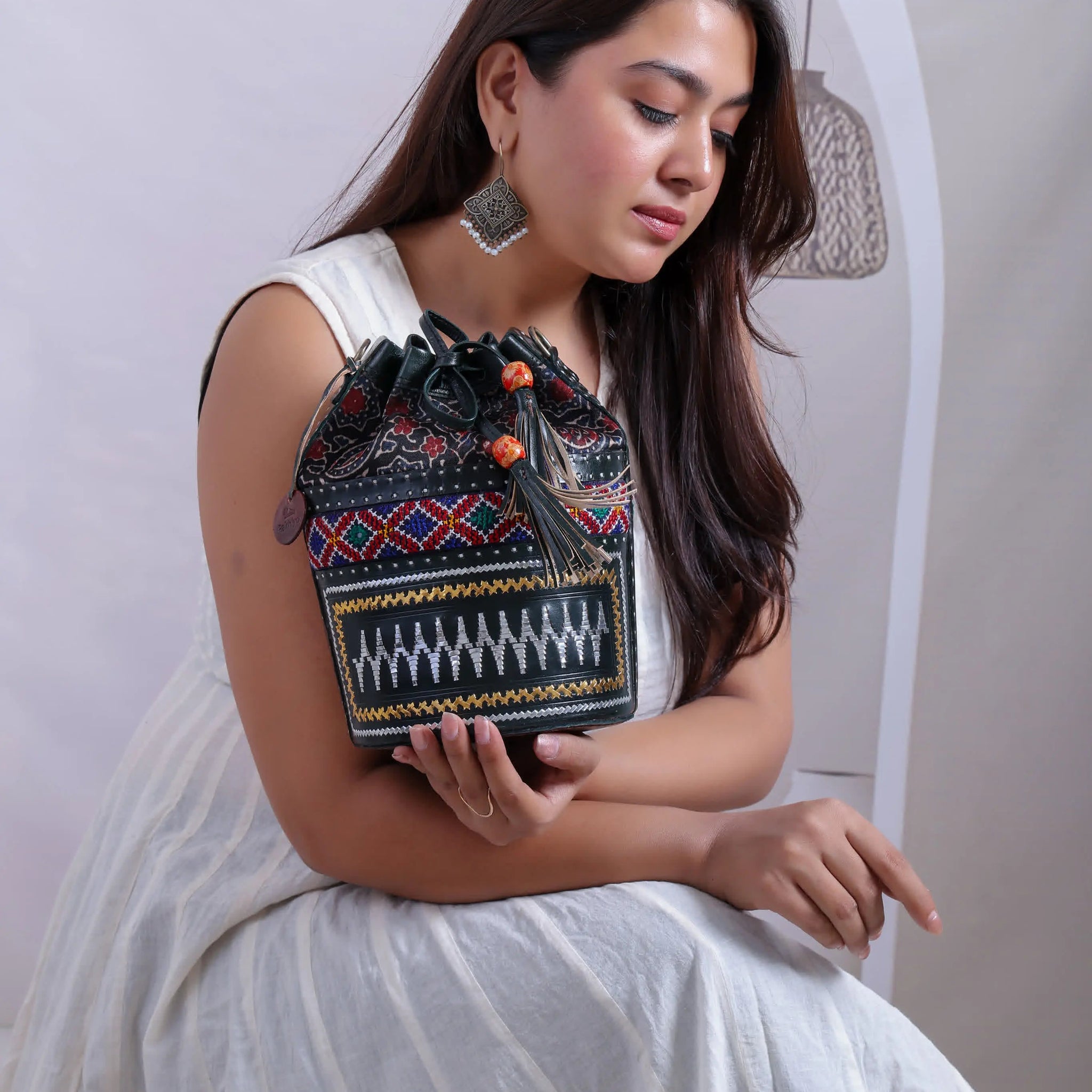 Black Ajarakh Jat - The Potli Bag RAKHIYO