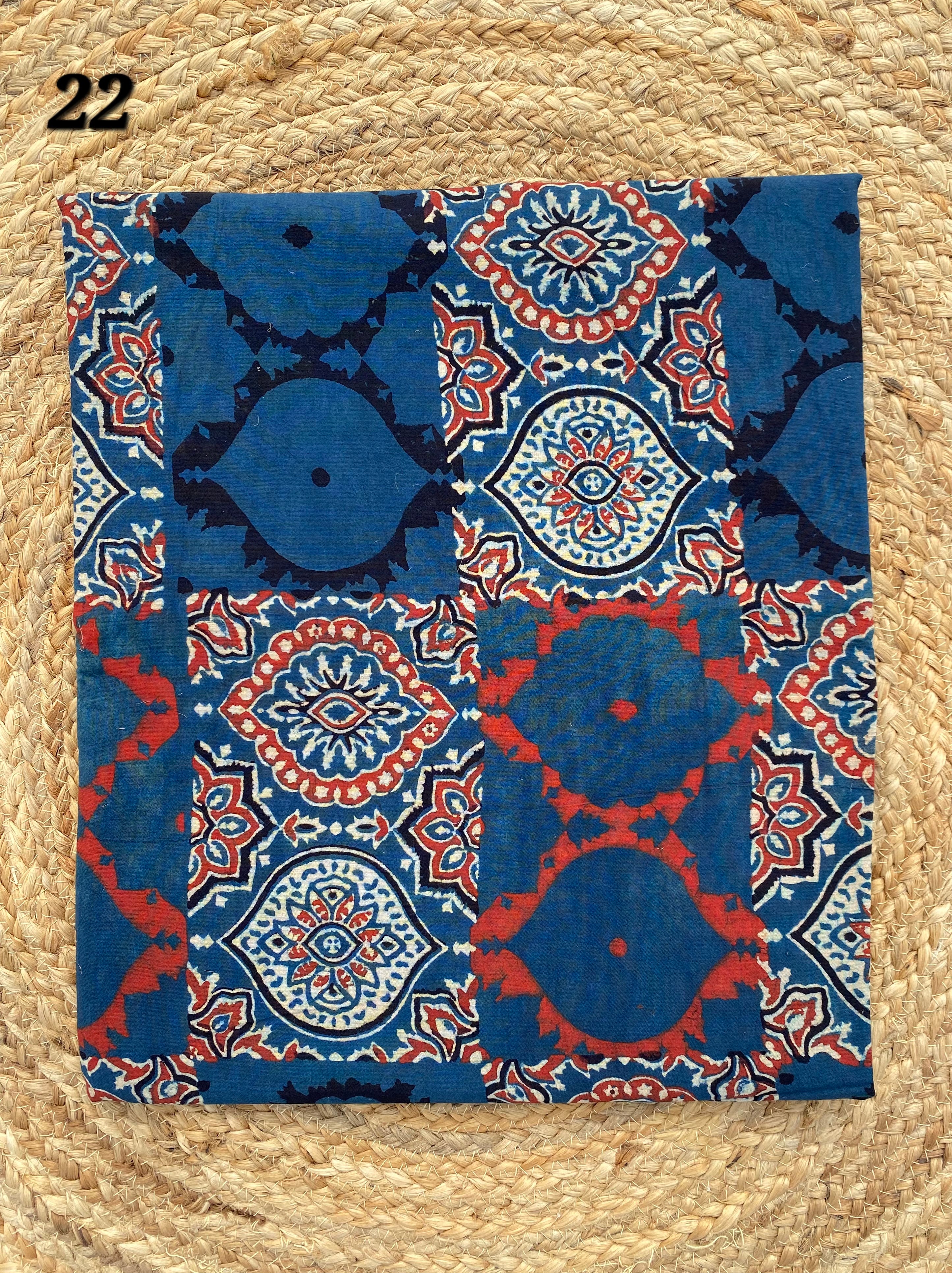 Ajarakh Cotton Natural Dyed Fabric(Price Per Meter)