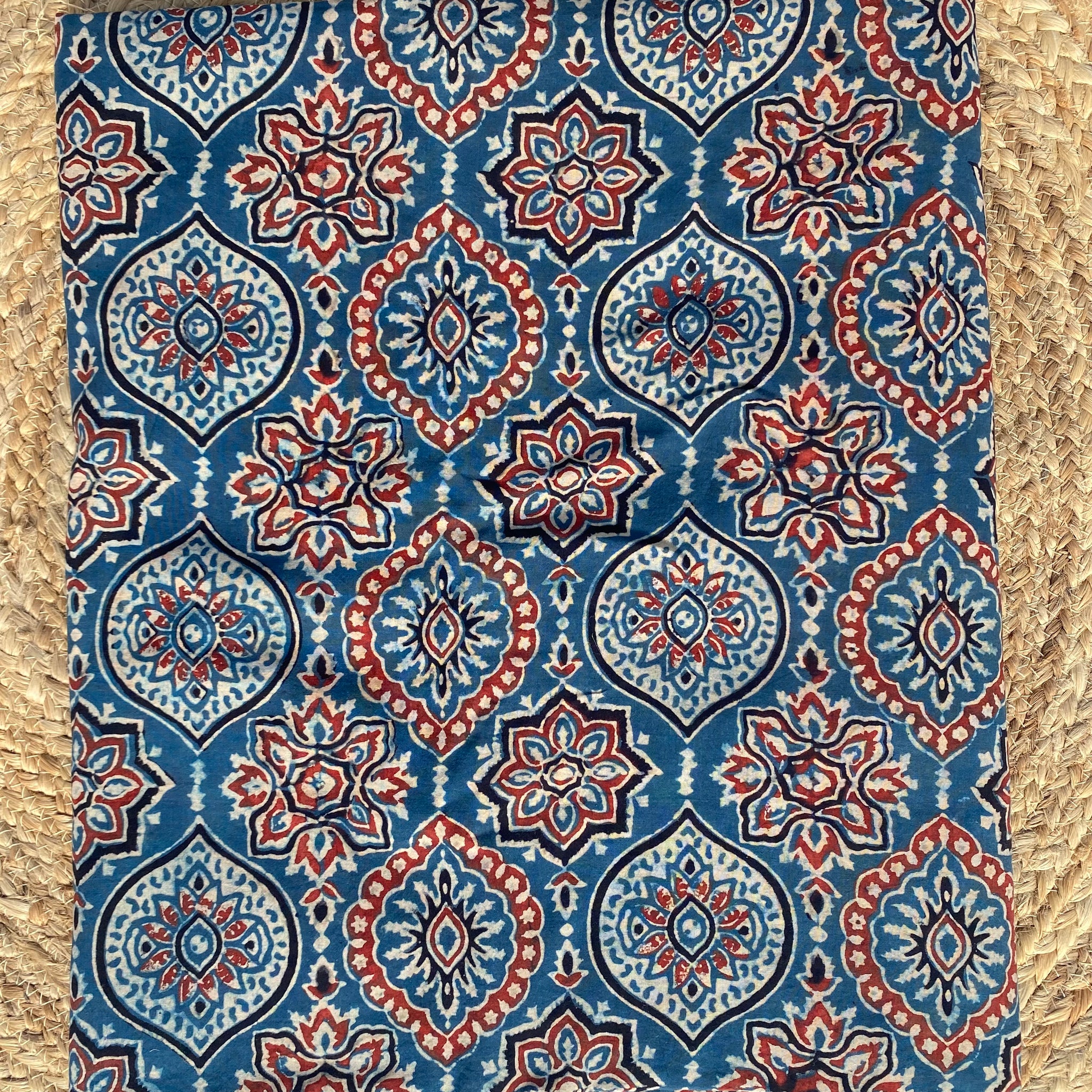 Ajarakh Cotton Natural Dyed Fabric(Price Per Meter)