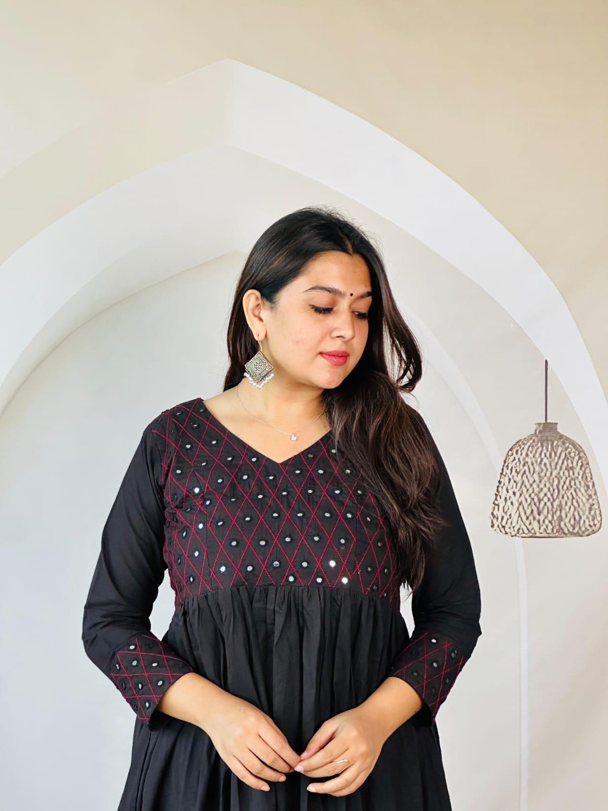 Kriti Plain Real Mirror One Piece Kurti