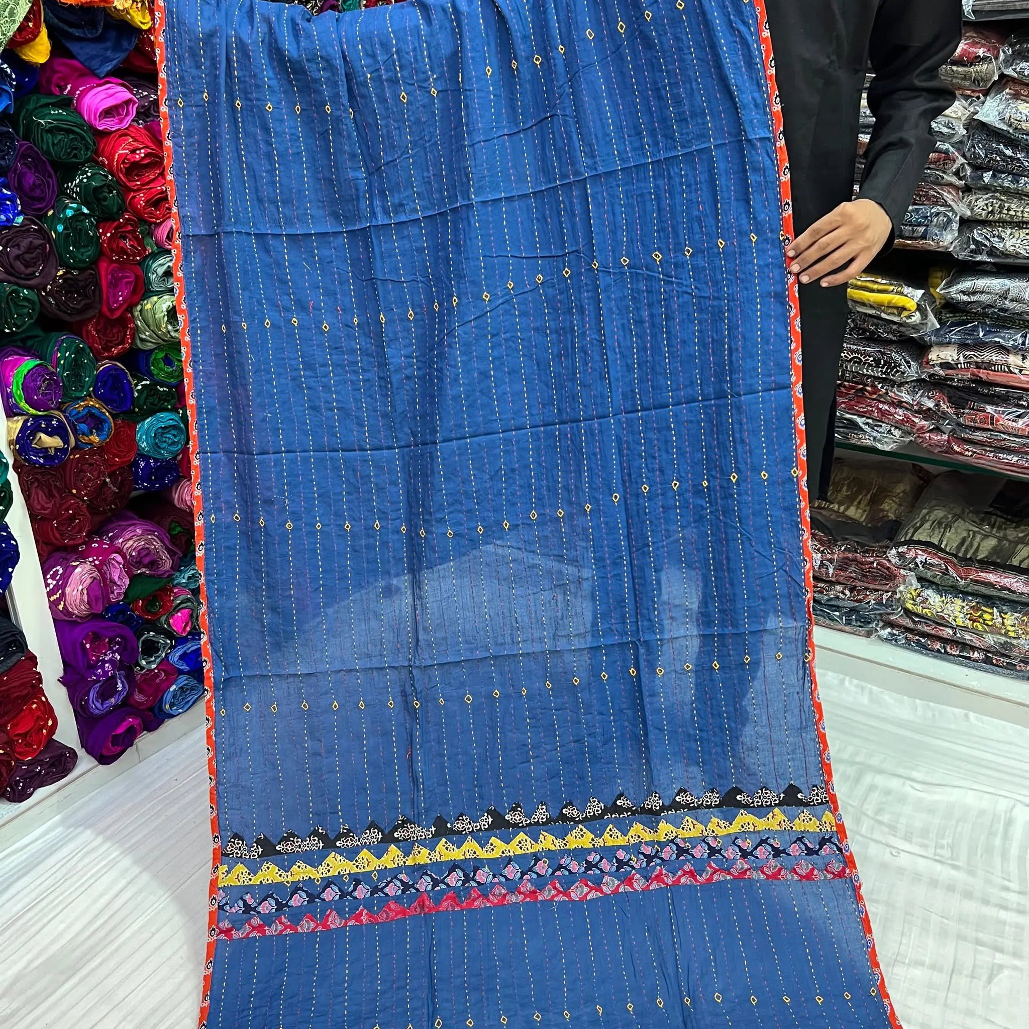 Blue Kantha Cotton Dupatta RAKHIYO
