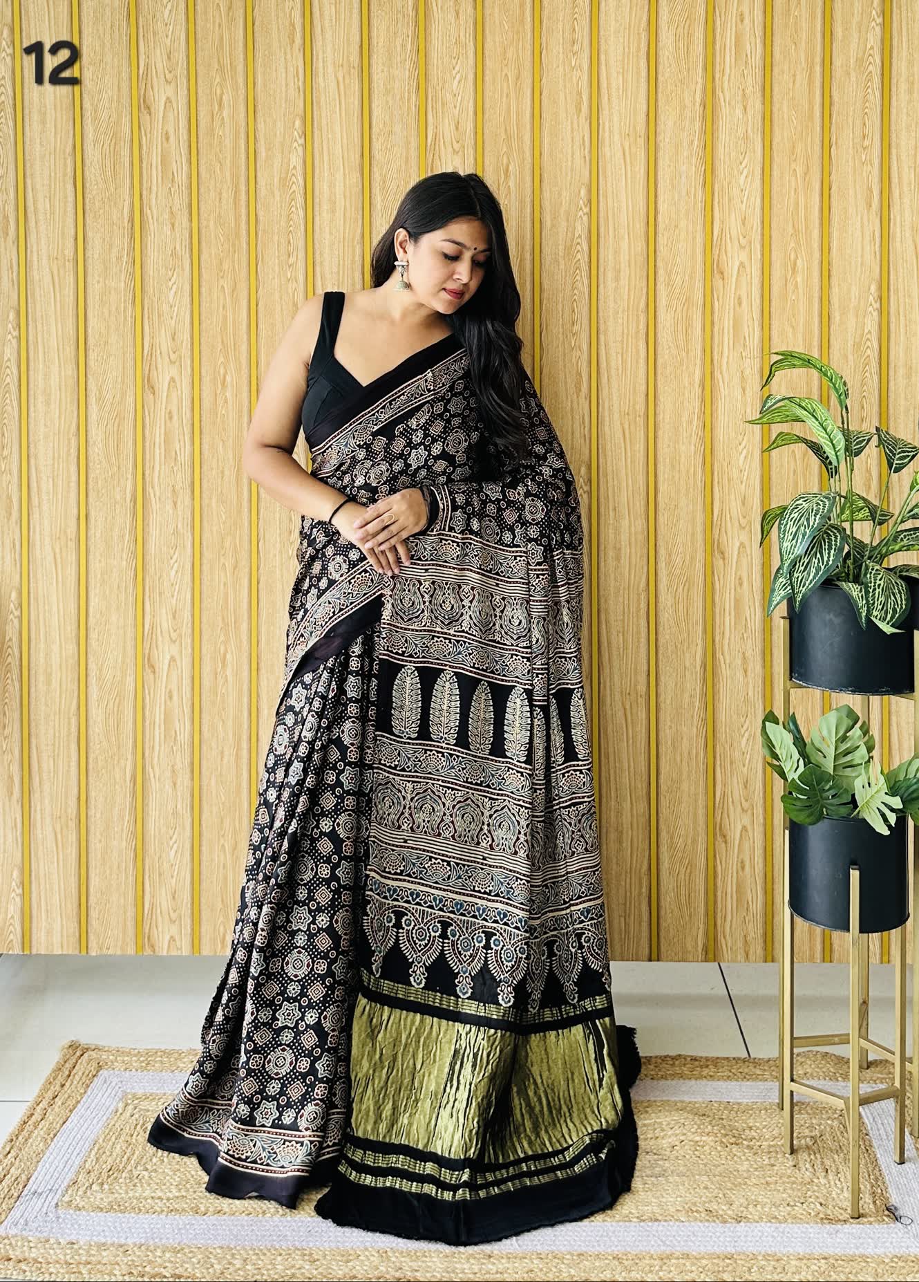 Ajarakh Tissue Modal Saree RAKHIYO