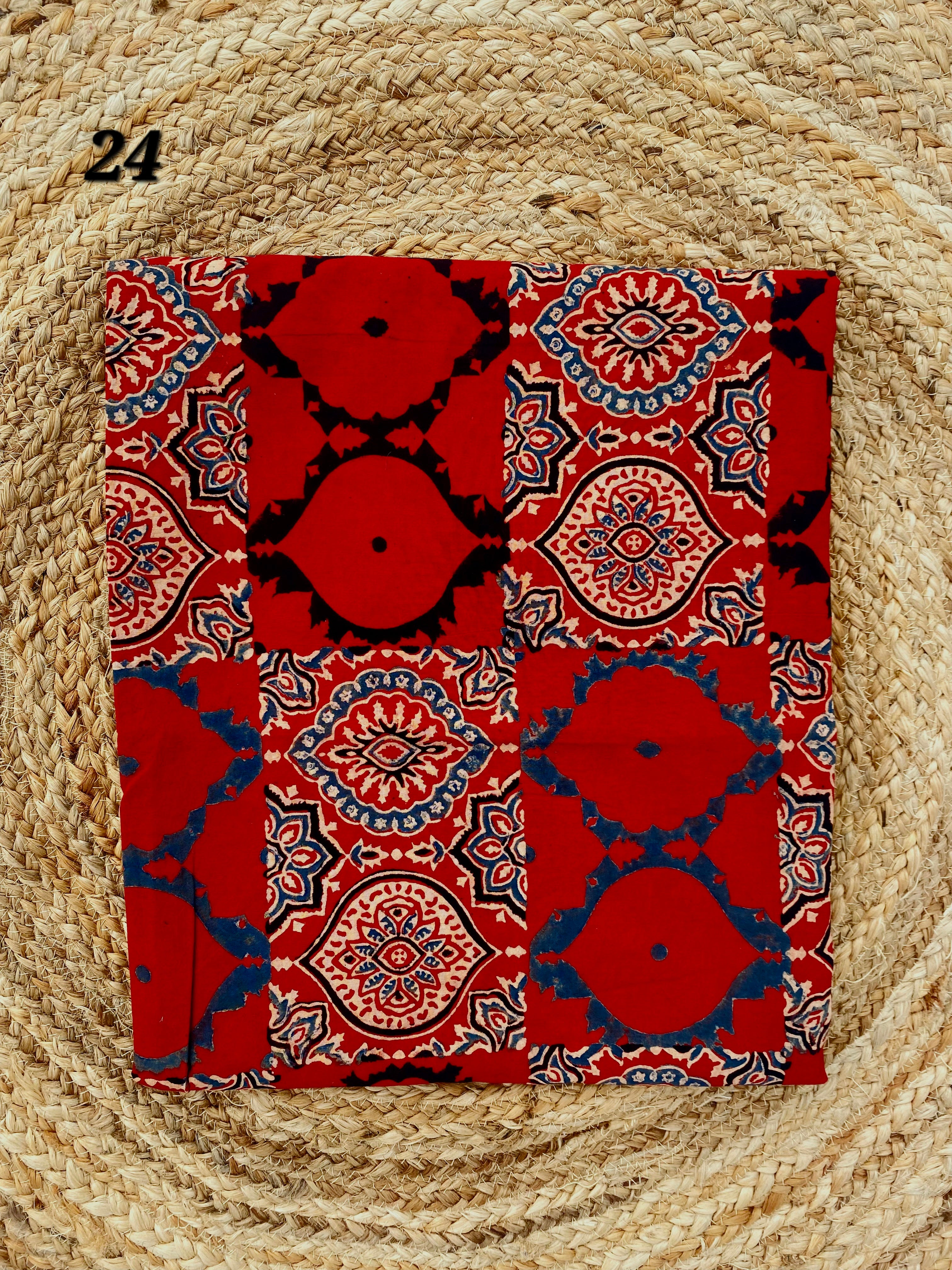 Ajarakh Cotton Natural Dyed Fabric(Price Per Meter)