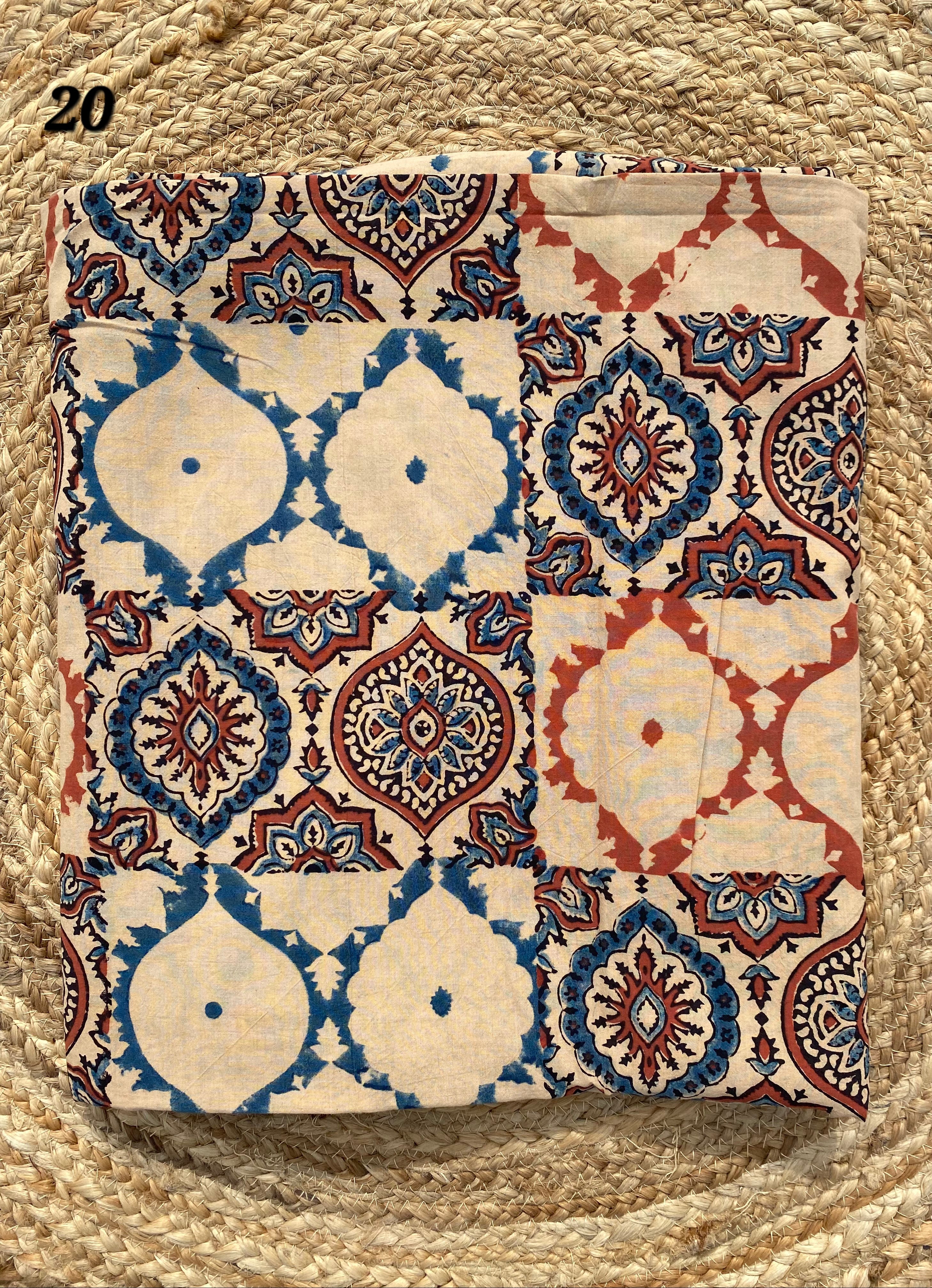 Ajarakh Cotton Natural Dyed Fabric(Price Per Meter)