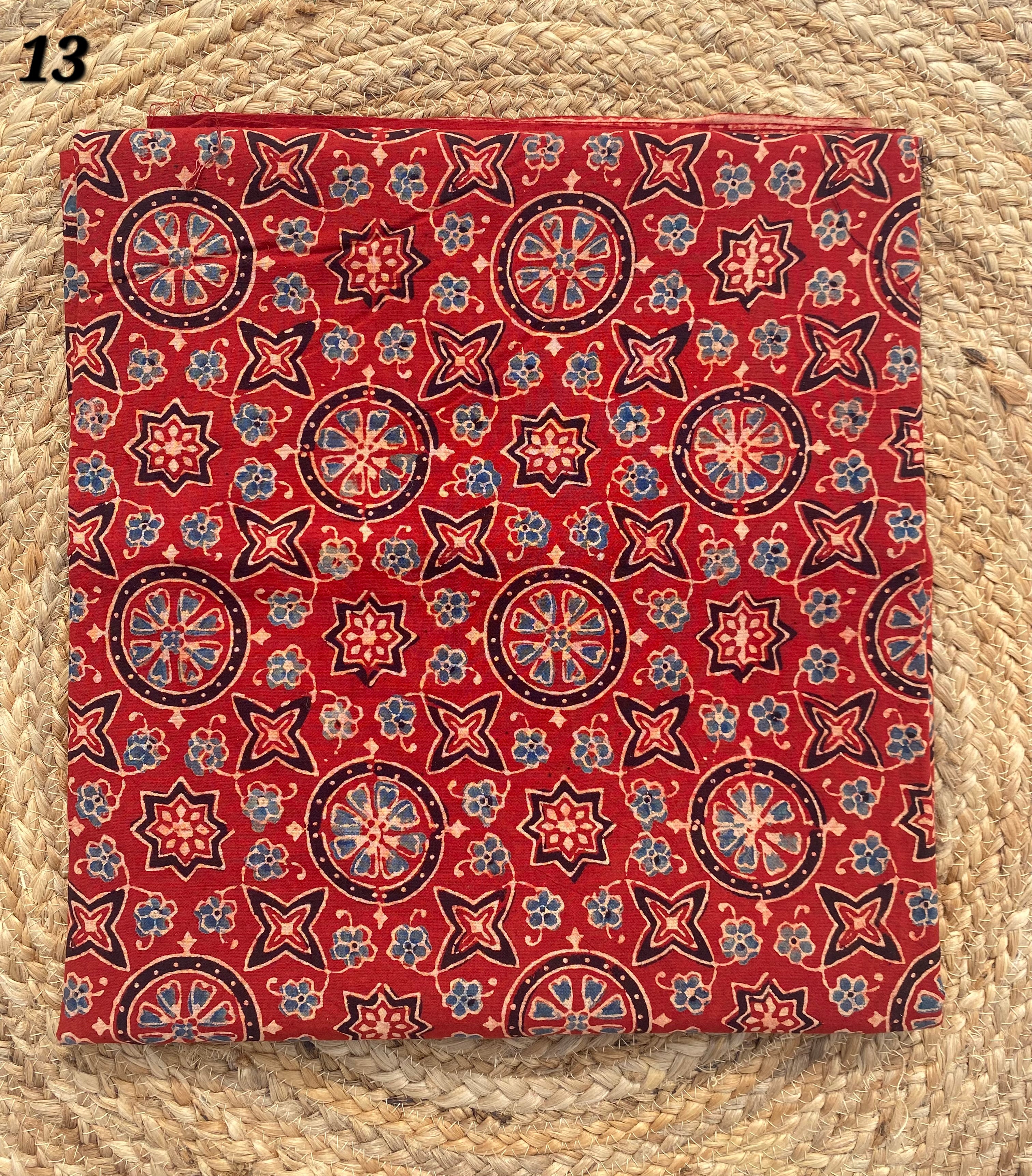 Ajarakh Cotton Natural Dyed Fabric(Price Per Meter)