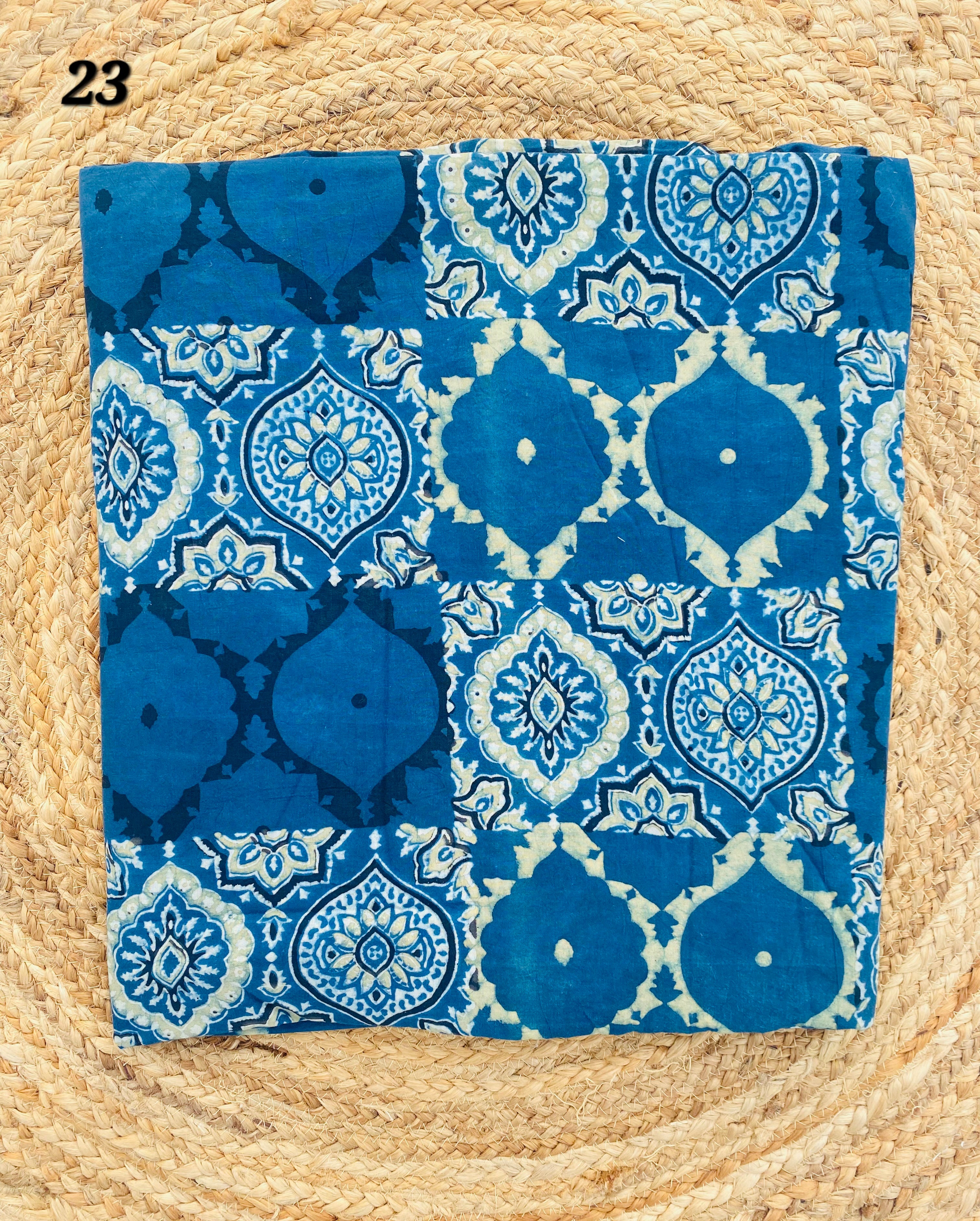 Ajarakh Cotton Natural Dyed Fabric(Price Per Meter)