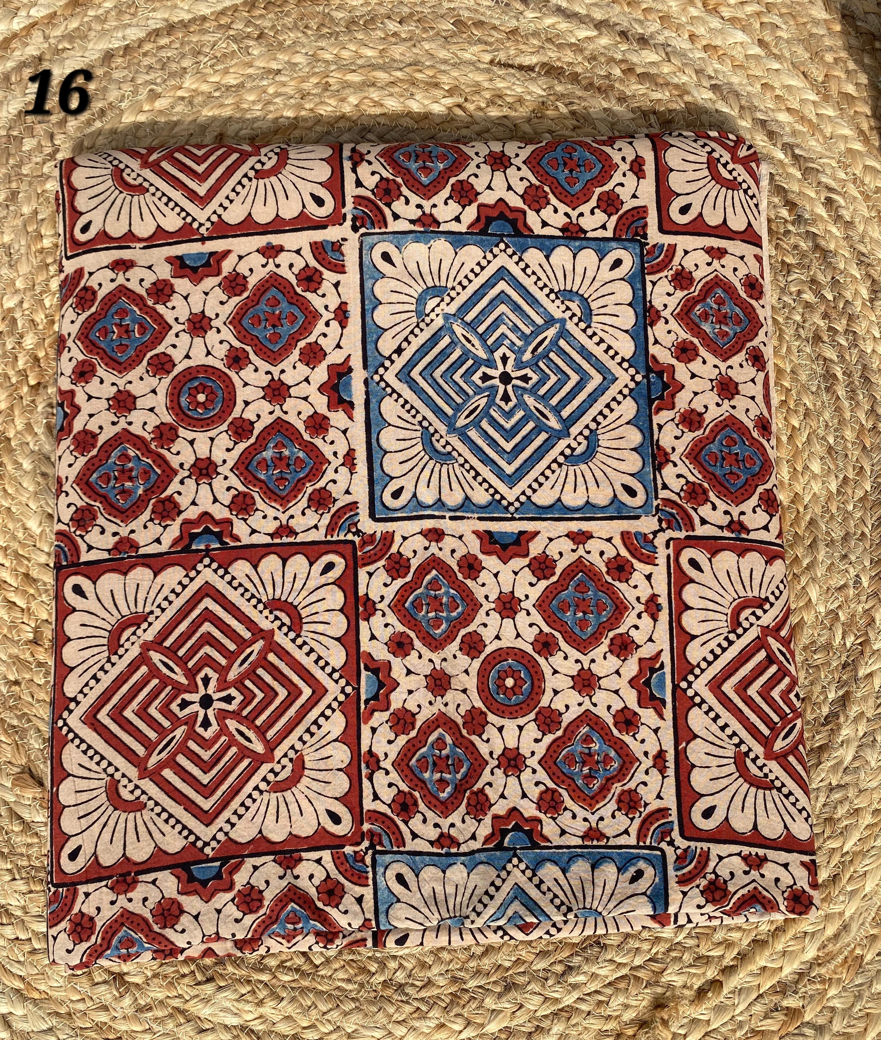 Ajarakh Cotton Natural Dyed Fabric(Price Per Meter)