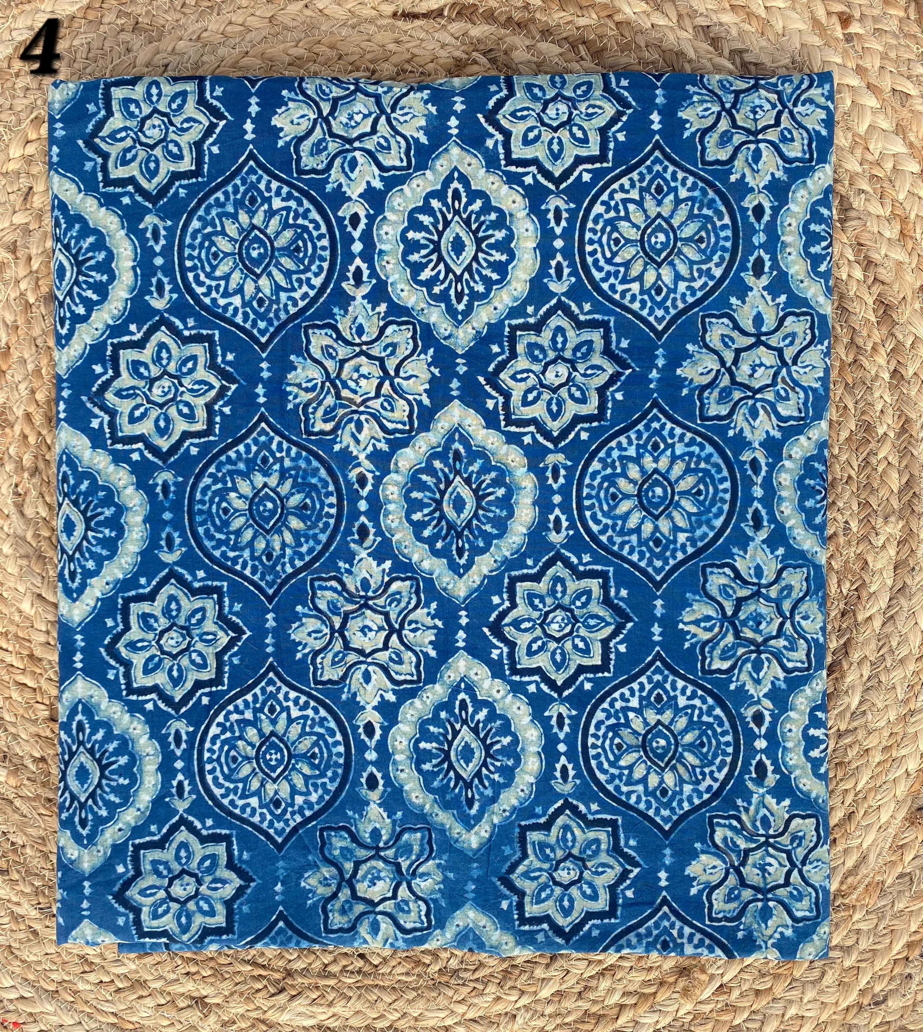 Ajarakh Cotton Natural Dyed Fabric(Price Per Meter)