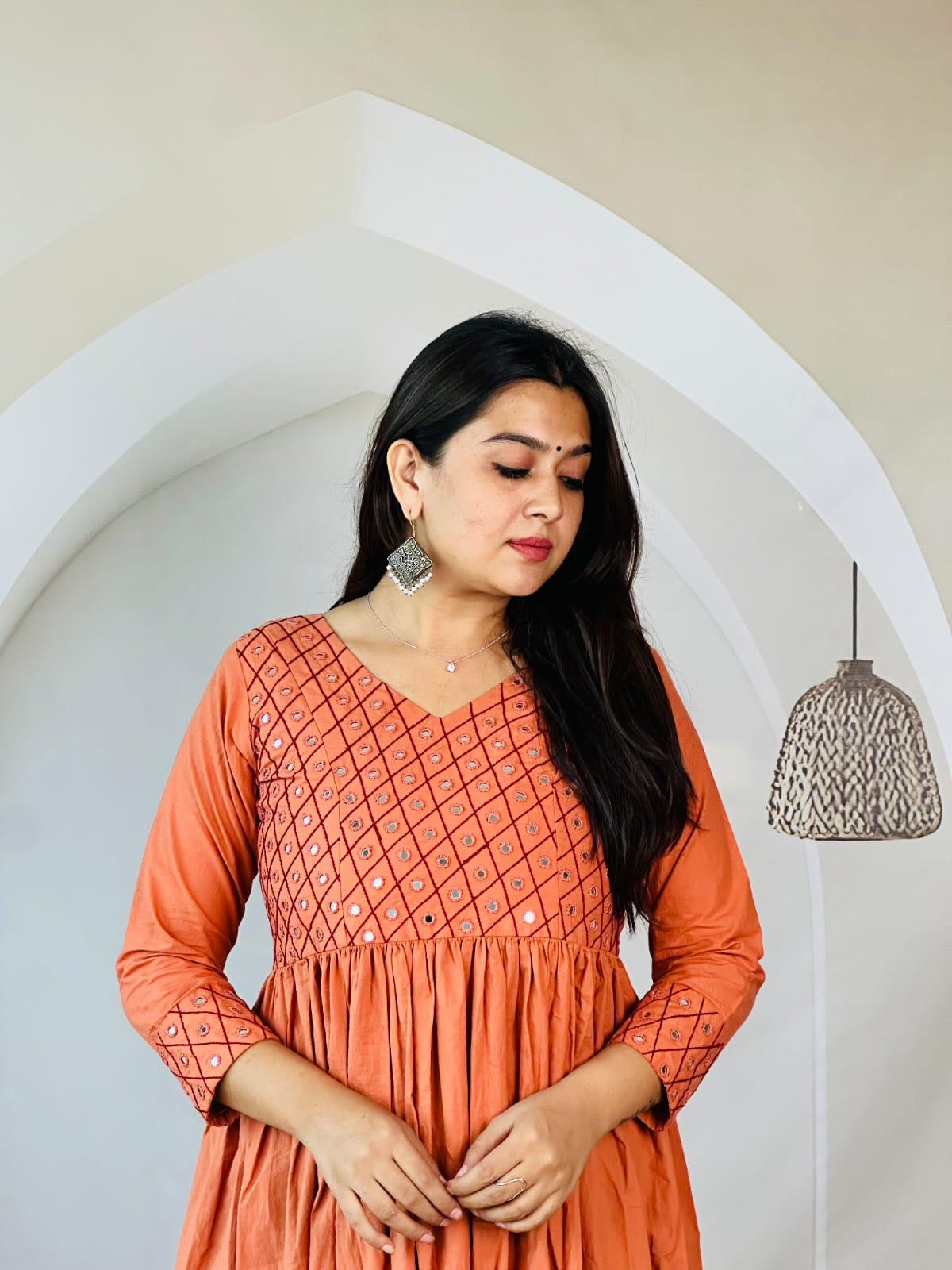 Kriti Plain Real Mirror One Piece Kurti