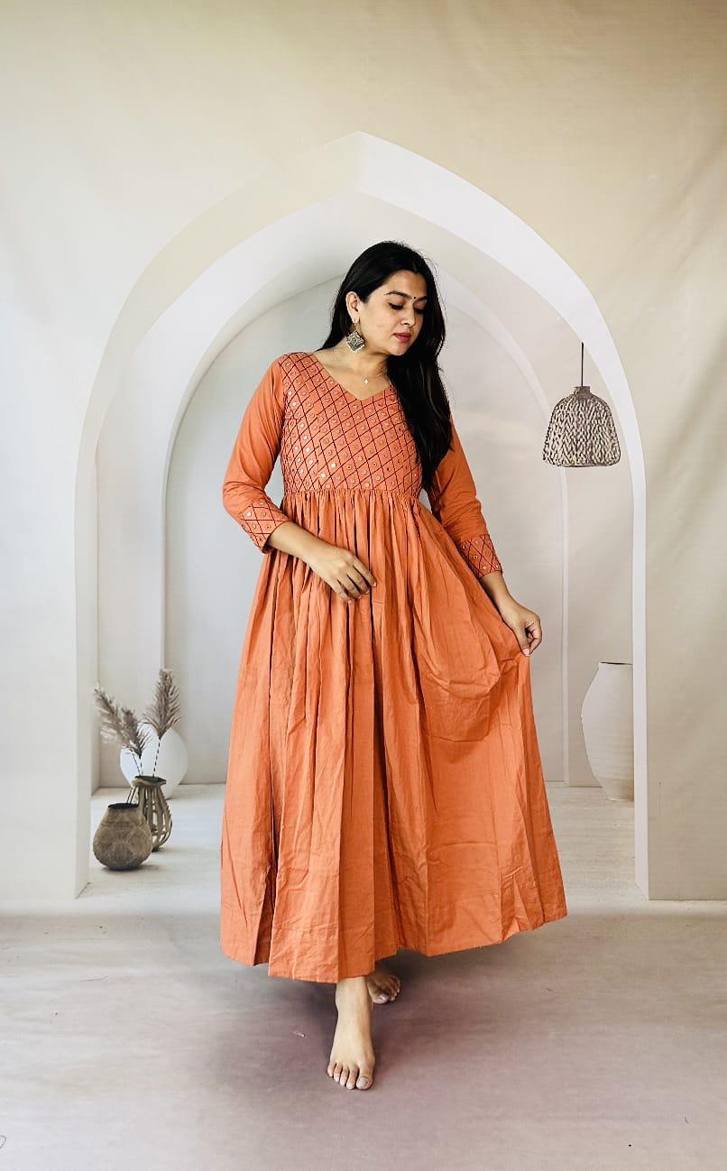 Kriti Plain Real Mirror One Piece Kurti