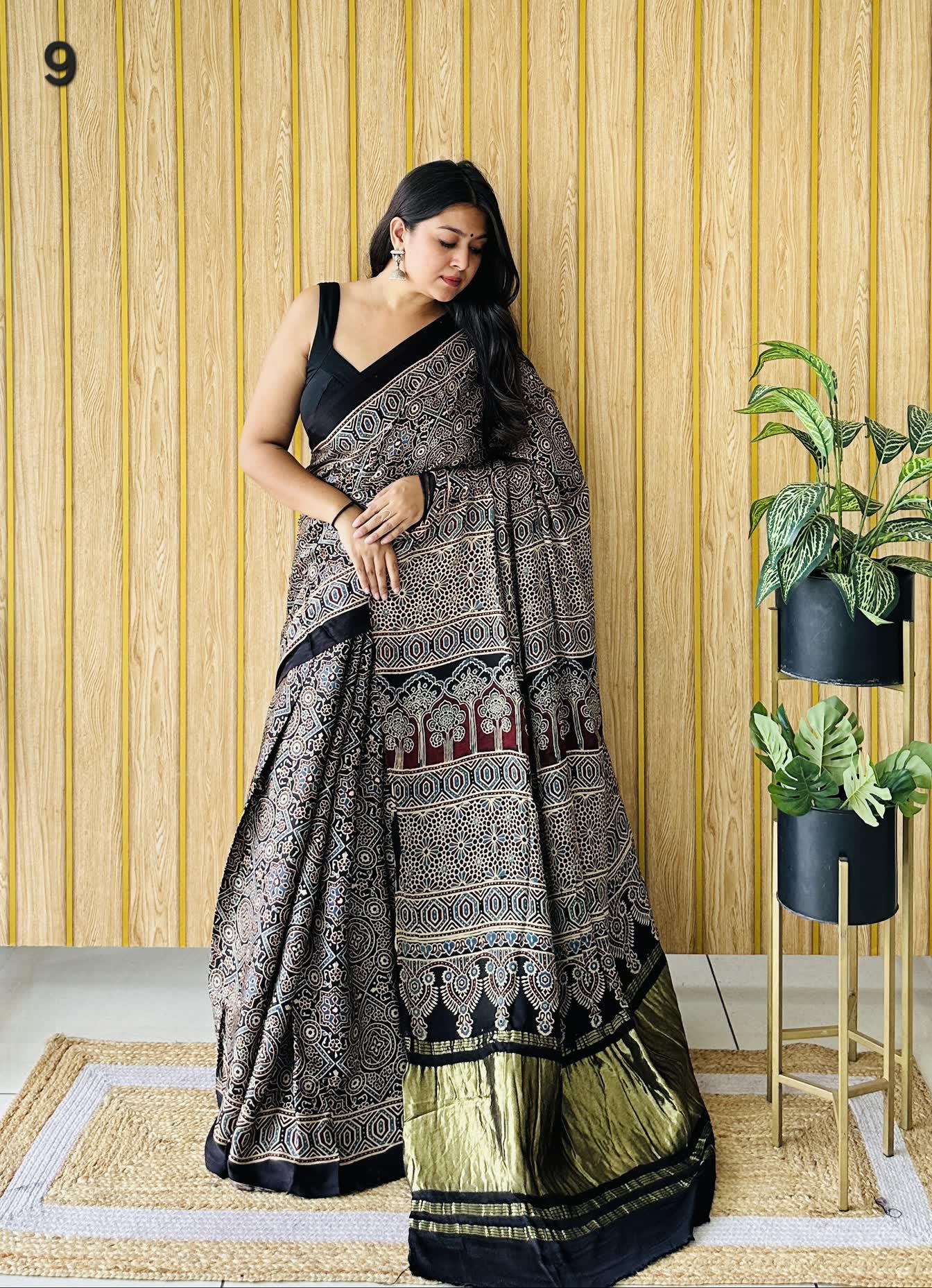 Ajarakh Tissue Modal Saree RAKHIYO