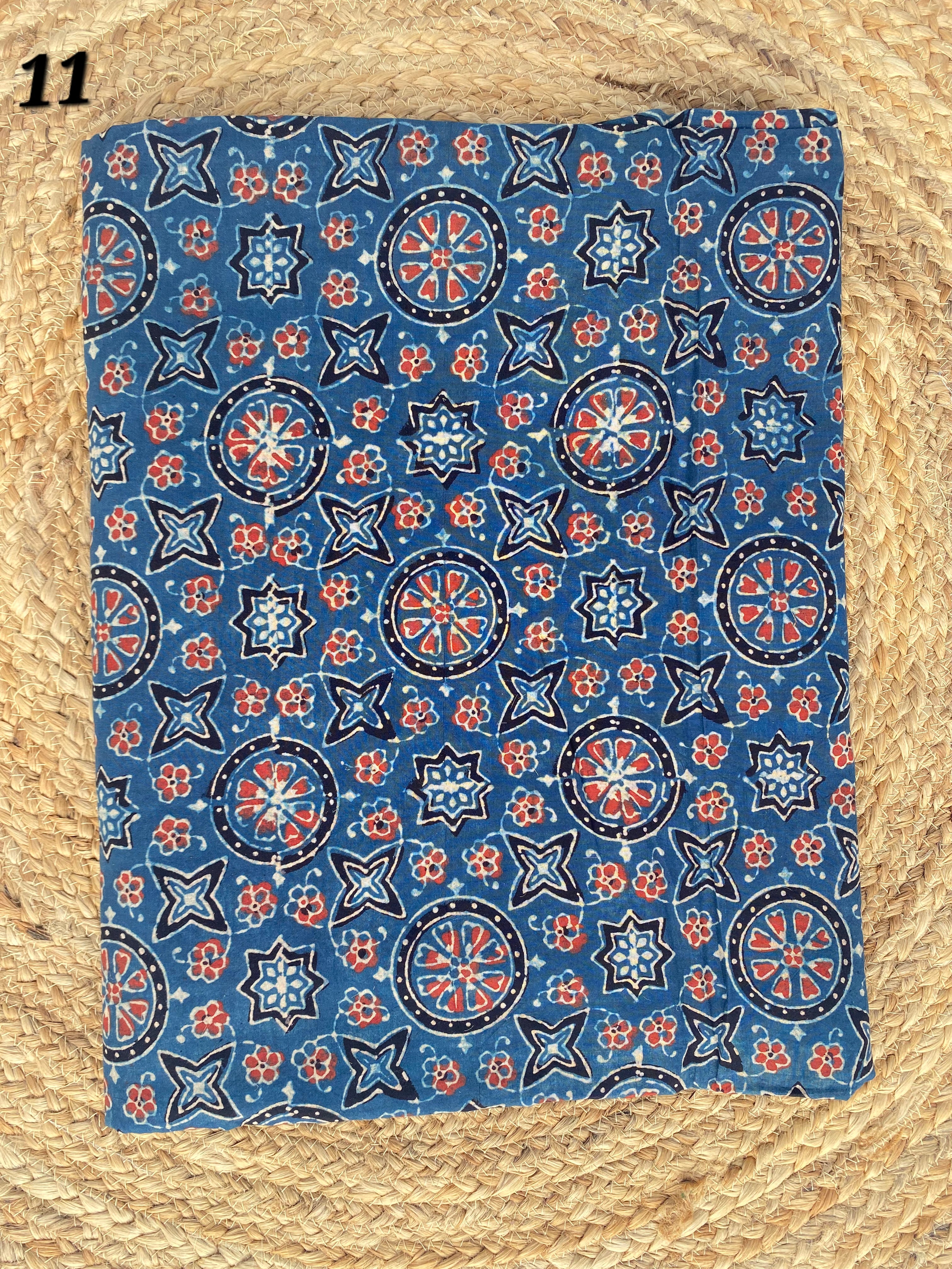 Ajarakh Cotton Natural Dyed Fabric(Price Per Meter)