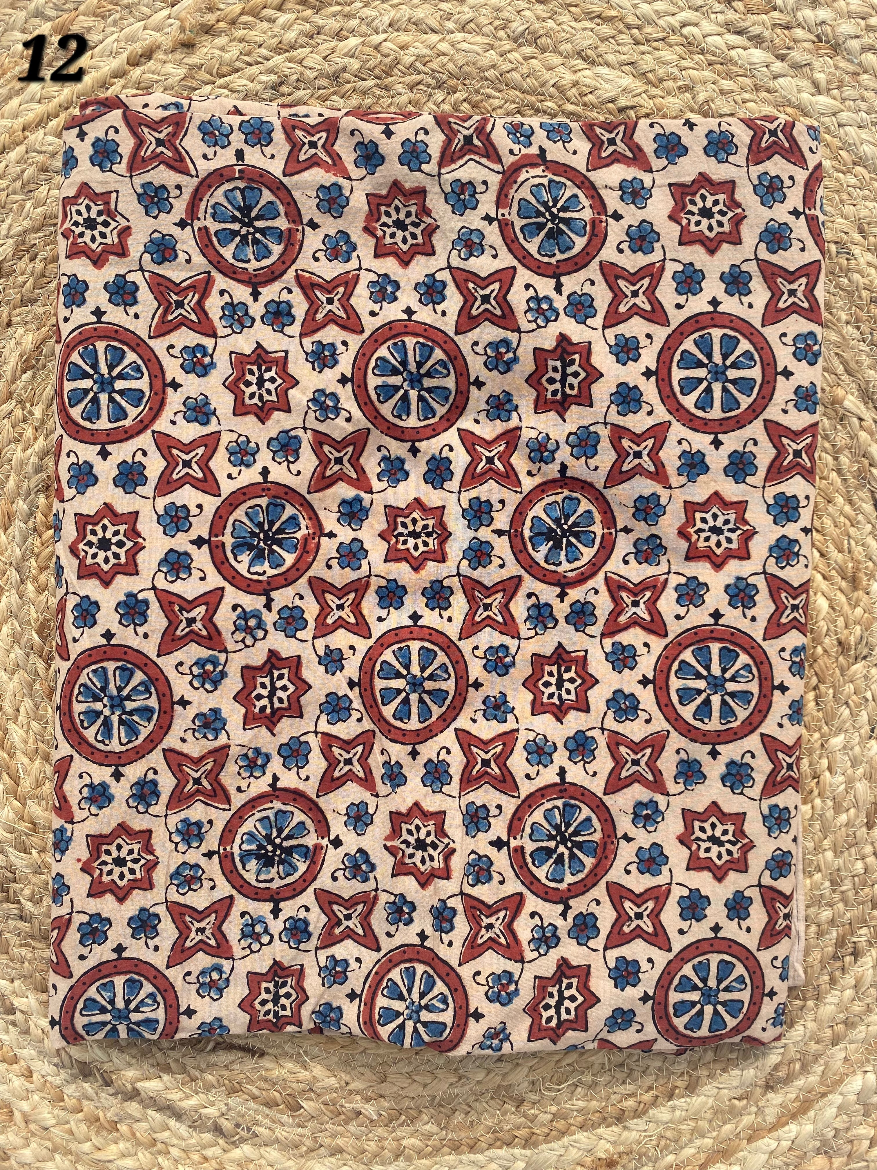 Ajarakh Cotton Natural Dyed Fabric(Price Per Meter)